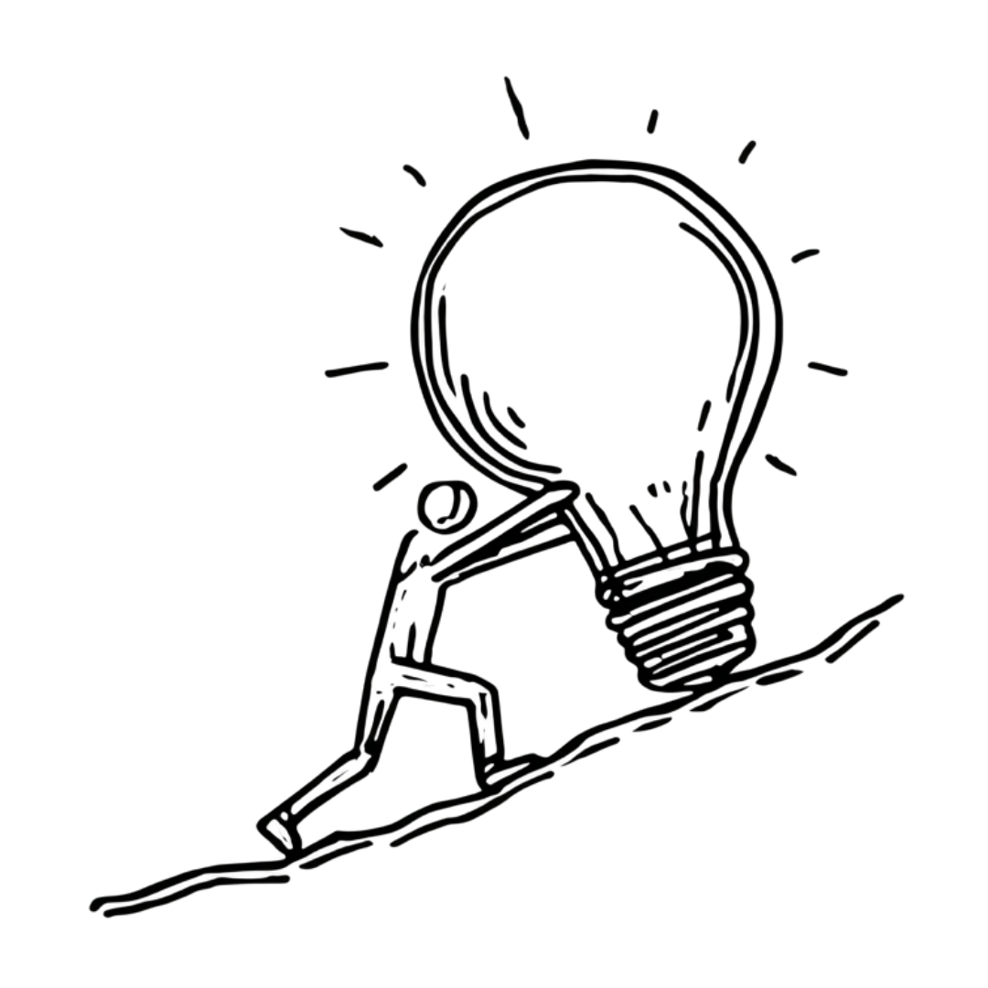 Lightbulb climbing illustration